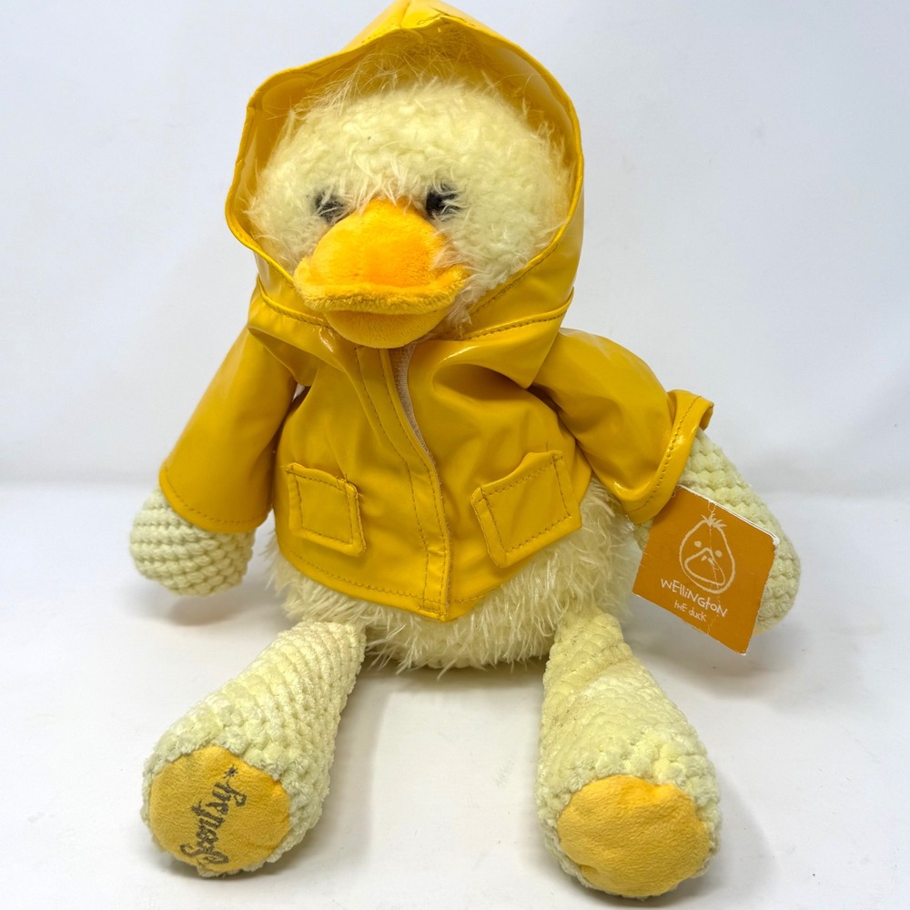 Scentsy Buddy Wellington the Duck Yellow Plush with Raincoat 2010 NWT 15 inch